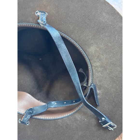 Stratton Campaign Style Hat VTG Hwy Patrol Ranger Green Self Forming 6 7/8 Felt - Picture 6 of 13